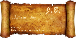 Józan Bea névjegykártya